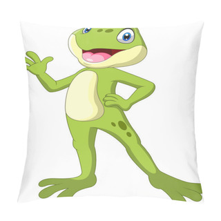 Personality  A Cute Cartoon Frog Waving Pillow Covers