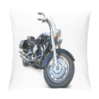 Personality  Motorcycle On White Background Pillow Covers