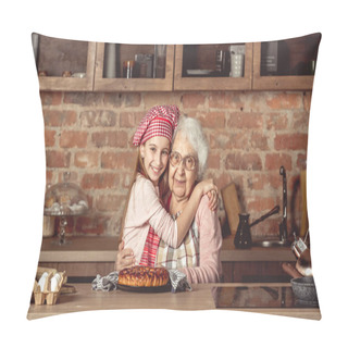 Personality  Granddaughter Hug Her Happy Grandmother Pillow Covers