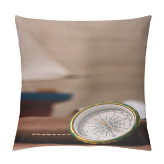 Personality  Compass Near Leather Copy Book With Copy Space Pillow Covers