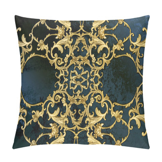 Personality  Decorative Panel With Golden Scrolls And Roses In Baroque Style Pillow Covers