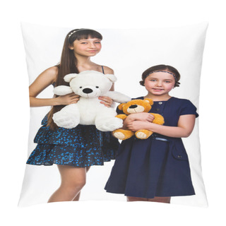 Personality  Two Girls With Toys Pillow Covers