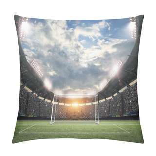 Personality  The Imaginary Soccer Stadium And Goalpost, 3d Rendering Pillow Covers