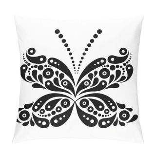 Personality  Beautiful Butterfly Tattoo. Artistic Pattern In Butterfly Shape. Pillow Covers