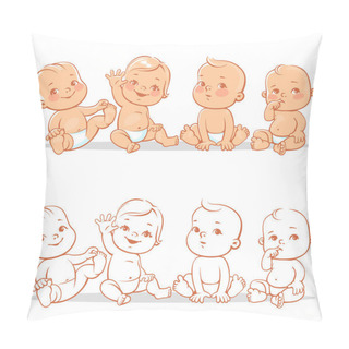 Personality  Cute Babies Set Pillow Covers