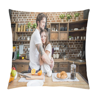 Personality  Couple Hugging In Kitchen  Pillow Covers