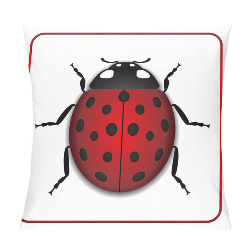 Personality  Ladybug red cartoon icon realistic pillow covers