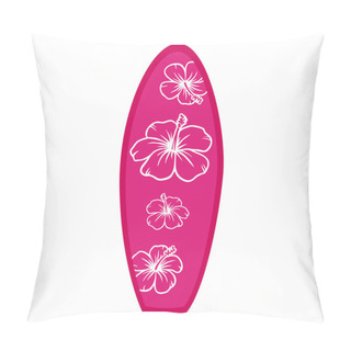 Personality  Pink Surfboard In Vector Pillow Covers