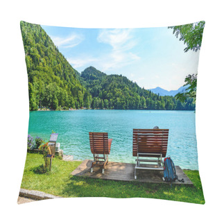 Personality  Wolfgangsee Lake By In St Gilgen. Salzkammergut, Salzburg, Austr Pillow Covers