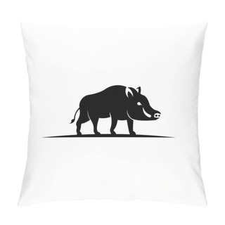 Personality  Wild Boar Side View Vector Icon,Forest Animal Symbol  Pillow Covers