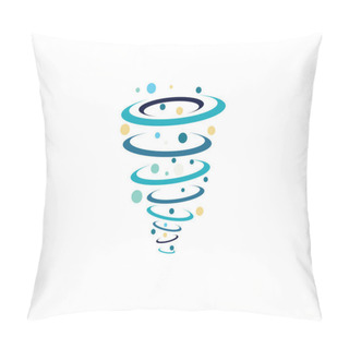 Personality  Tornado Logo Symbol Vector Illustration Design Pillow Covers