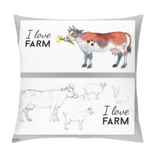 Personality  Farm Life Cow Animal Pillow Covers