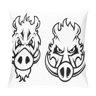Personality  Angry Wild Boar Heads Character Pillow Covers