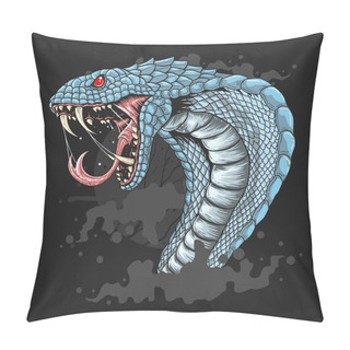 Personality  King Cobra Head. Vector Illustration Pillow Covers