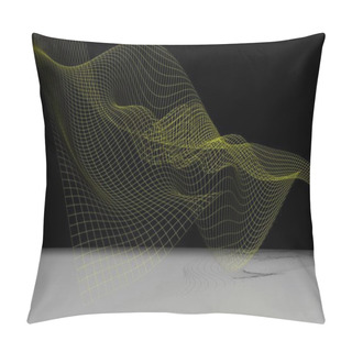 Personality  Yellow Wireframed Surface Waving Pillow Covers