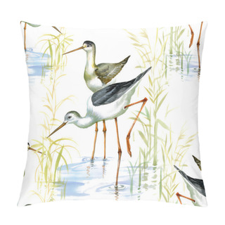 Personality  Herons In Water Pillow Covers