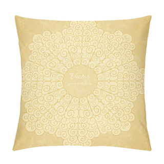 Personality  Gold Ornament In East Style. Pillow Covers