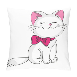 Personality  White Kitty Pillow Covers