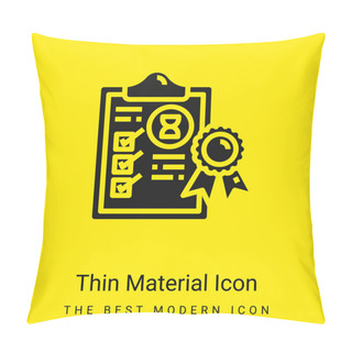 Personality  Assurance Minimal Bright Yellow Material Icon Pillow Covers
