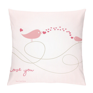 Personality  Love Card With Birds Pillow Covers