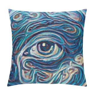 Personality  Artistic Vision Series. Girls Eye Rendered In Abstract Painting Style On Subject Of Inner World, Creativity And Art Pillow Covers