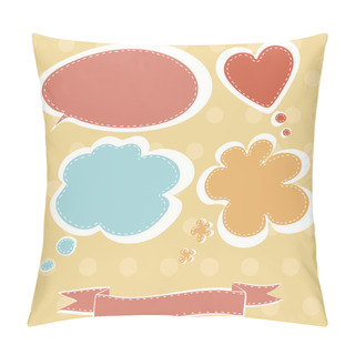 Personality  Set Of Colorful Speech Bubbles Pillow Covers