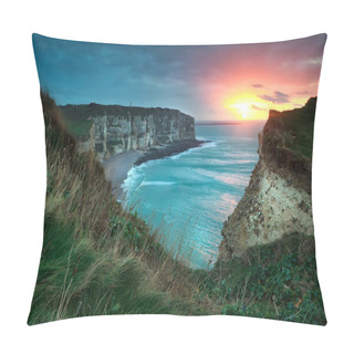 Personality  Warm Sunset Over Cliffs And Ocean Pillow Covers