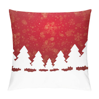 Personality  Tree Snowflake Snow Stars Red White Background Pillow Covers