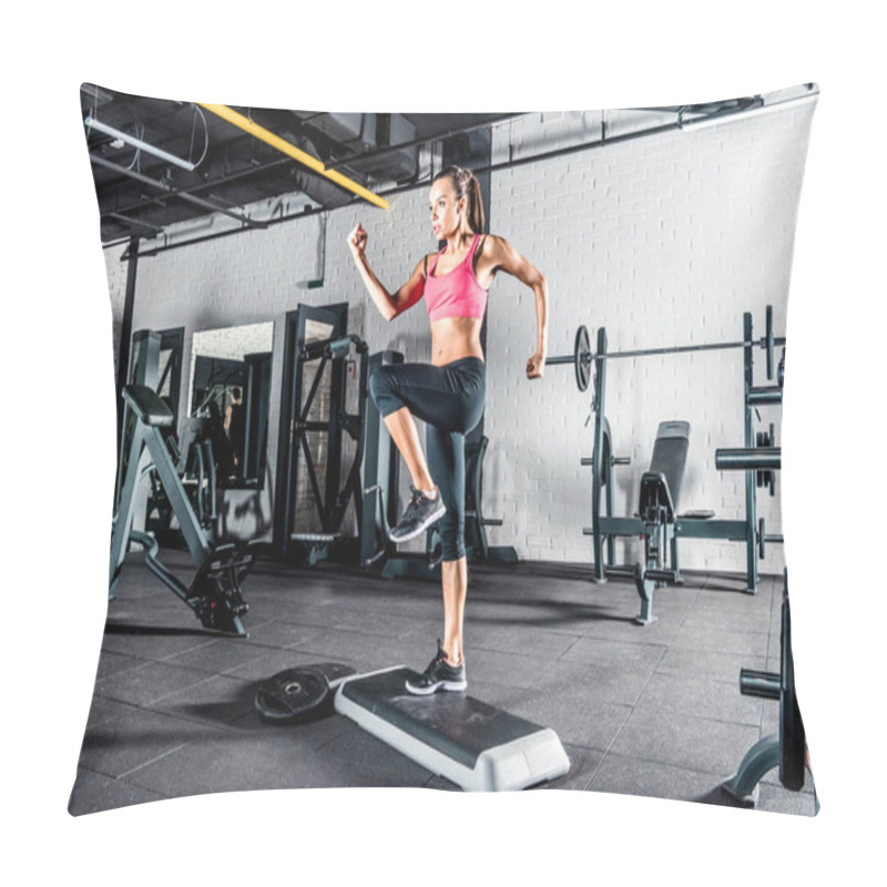 Personality  Woman Exercising In Gym  Pillow Covers