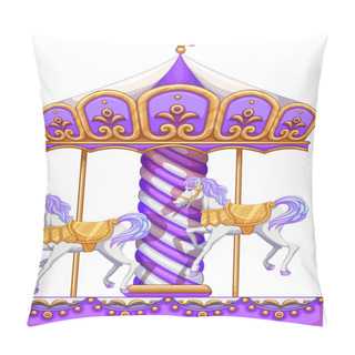 Personality  A Purple Merry-go-round Ride Pillow Covers