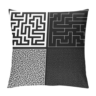 Personality  Collection Of Maze With Solution. Vector Labyrinth Set. Pillow Covers