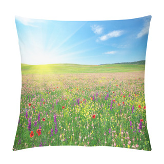 Personality  Spring Meadow Of Flowers Pillow Covers