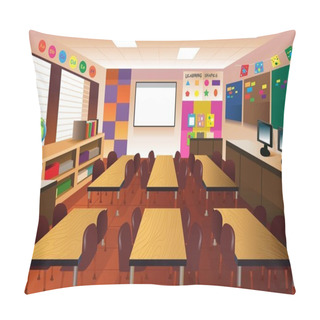 Personality  Empty Classroom For Elementary School Pillow Covers