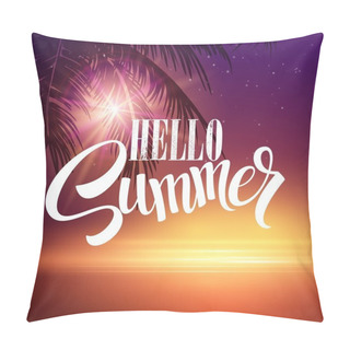 Personality  Summer Night. Palm Trees  In The Night. Vector Illustration Pillow Covers