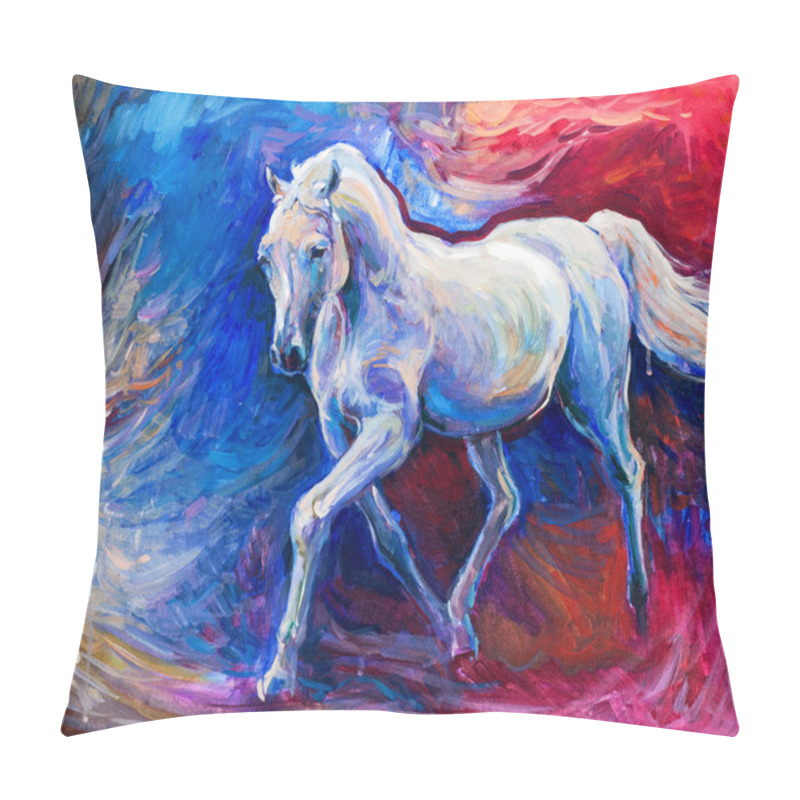 Personality  Blue horse pillow covers