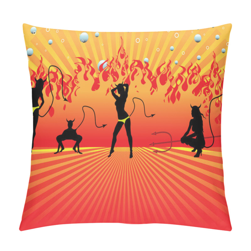 Personality  Hot Devil Women In Flames Pillow Covers