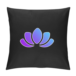 Personality  Beautiful Lotus Flower Blue Gradient Vector Icon Pillow Covers