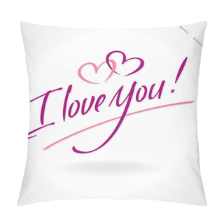 Personality  'I Love You' Hand Lettering (vector) Pillow Covers