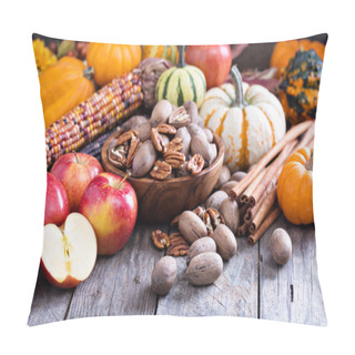 Personality  Pumpkins, Nuts, Indian Corn And Apples Pillow Covers