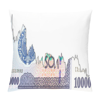 Personality  10000 Uzbek Som Banknote Obverse Decline Graph Indicating Exchan Pillow Covers