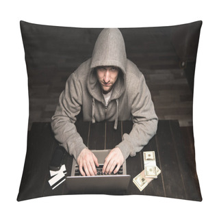 Personality  Hacker Using Laptop  Pillow Covers