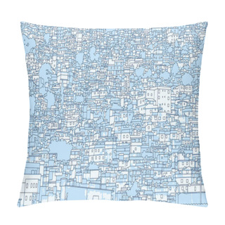 Personality  Background Illustration Of Brazilian Cityscape With Residential Building In High Detail Pillow Covers