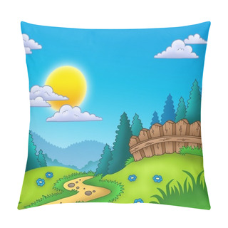 Personality Country Landscape With Sun Pillow Covers