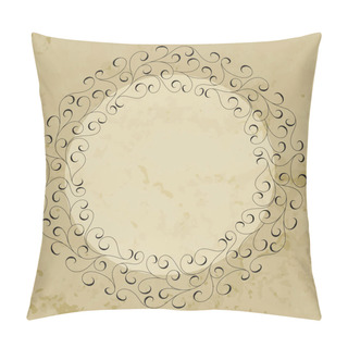 Personality  Elegant Hand Drawn Retro Floral Frame. Pillow Covers