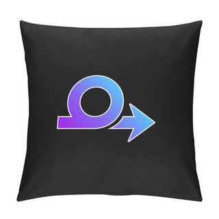 Personality  Arrow Loop Symbol Blue Gradient Vector Icon Pillow Covers