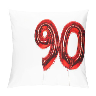 Personality  Number 90 Red Balloons Isolated On White Pillow Covers