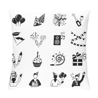 Personality  Party Icons Black And White Pillow Covers
