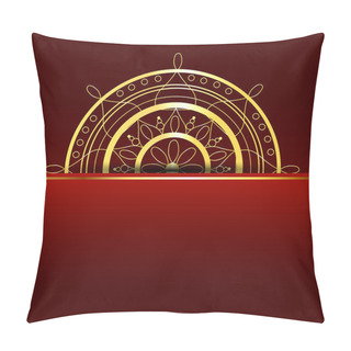 Personality  Vector Red Background With Gold Element. Pillow Covers