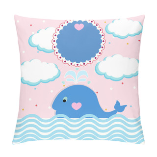 Personality  Summer Card With Little Whale Pillow Covers