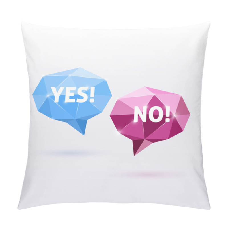 Personality  Yes and No triangle vector speech bubbles pillow covers